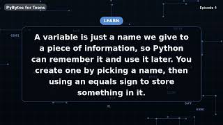 Variables: Giving Names to Things | Python for Teens #4