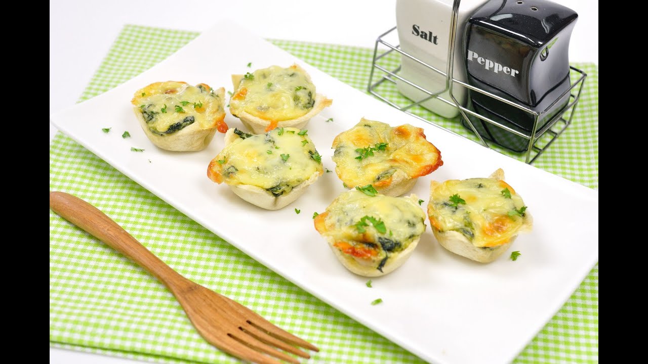ผักโขมถ้วยขนมปัง Baked Spinach Mini Bread Bowls