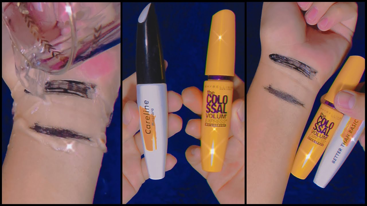 MAYBELLINE NEW YORK  COLOSSAL MASCARA WATERPROOF vs. CARELINE WATERPROOF MASCARA