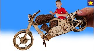 Конструктор из Дерева UGears Как сделать деревянный Мотоцикл?
