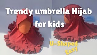 How To Cut And Sew A U Shaped Hijab For Kids With Kissing Pleats Mini Hijab Khimar