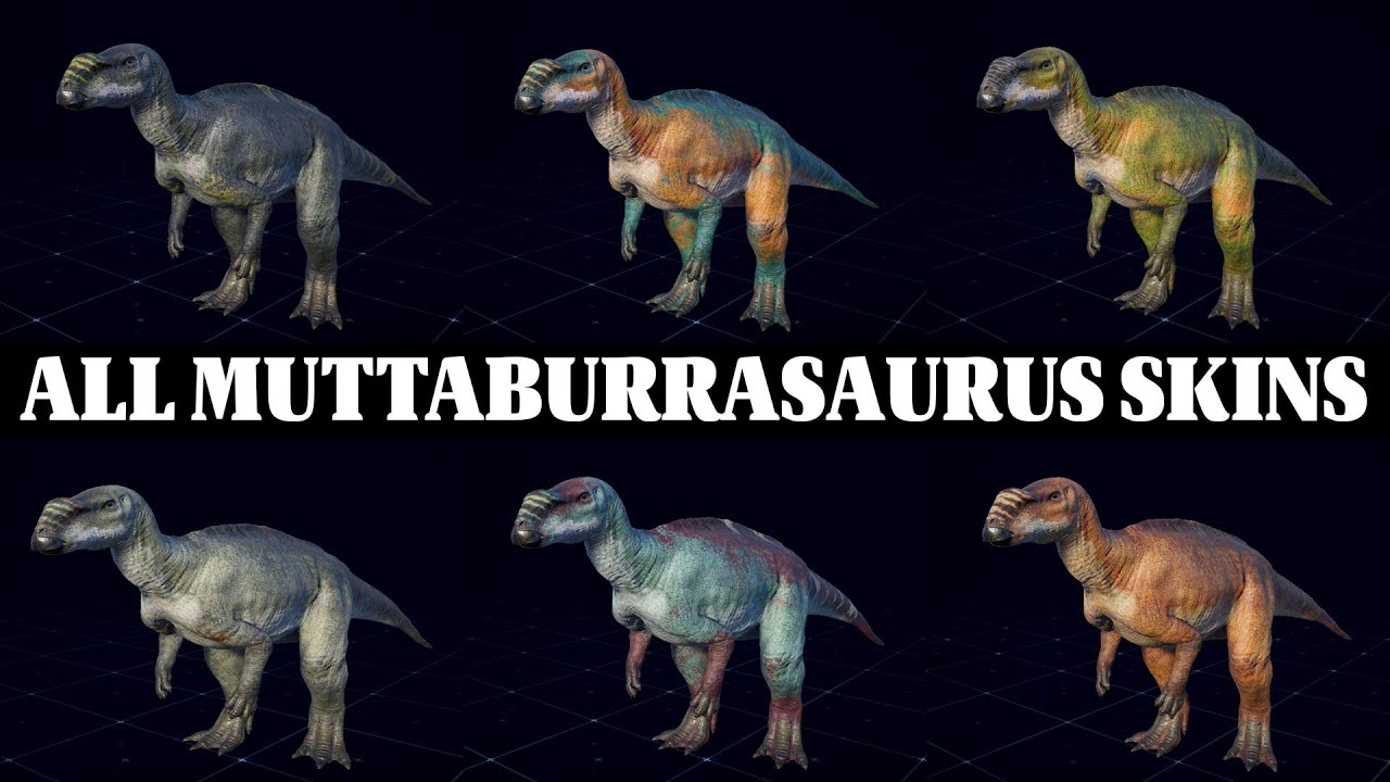 ALL MUTTABURRASAURUS SKINS | JURASSIC WORLD EVOLUTION 2 - YouTube