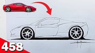 COMO DIBUJAR UN FERRARI 458 FACIL @RICCIITALY
