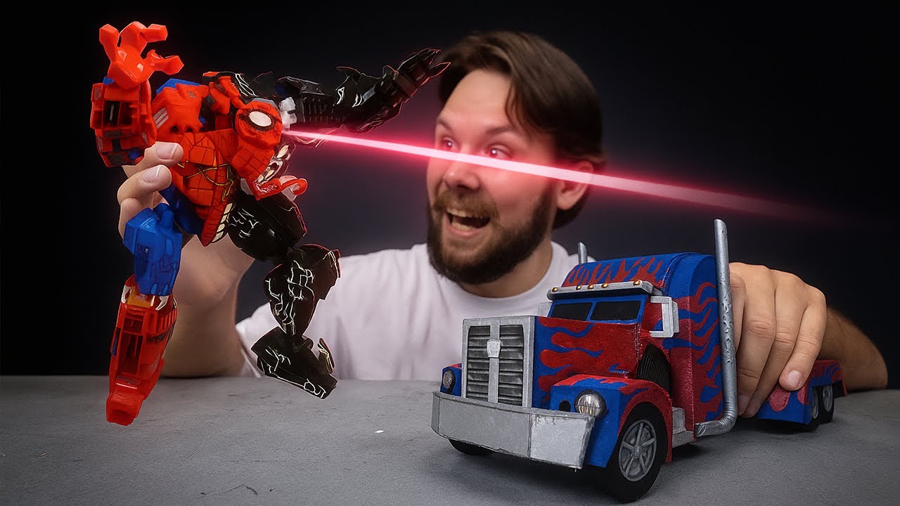 ВЕНОМ ЧЕЛОВЕК-ПАУК ТРАНСФОРМЕР против САМОДЕЛЬНЫХ ТРАНСФОРМЕРОВ: Самый БЕЗУМНЫЙ DIY в истории!