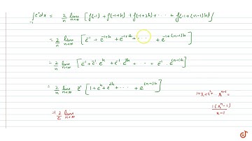 Evaluate the following definite integrals as limit of sums. `int_-1^1 e^x dx`...