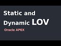 Static and Dynamic LOV - Oracle APEX