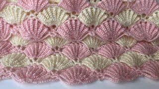 Tığ Işi Midye Kabuğu Etol Şal,Yelek Bluz,Hırka Modeli