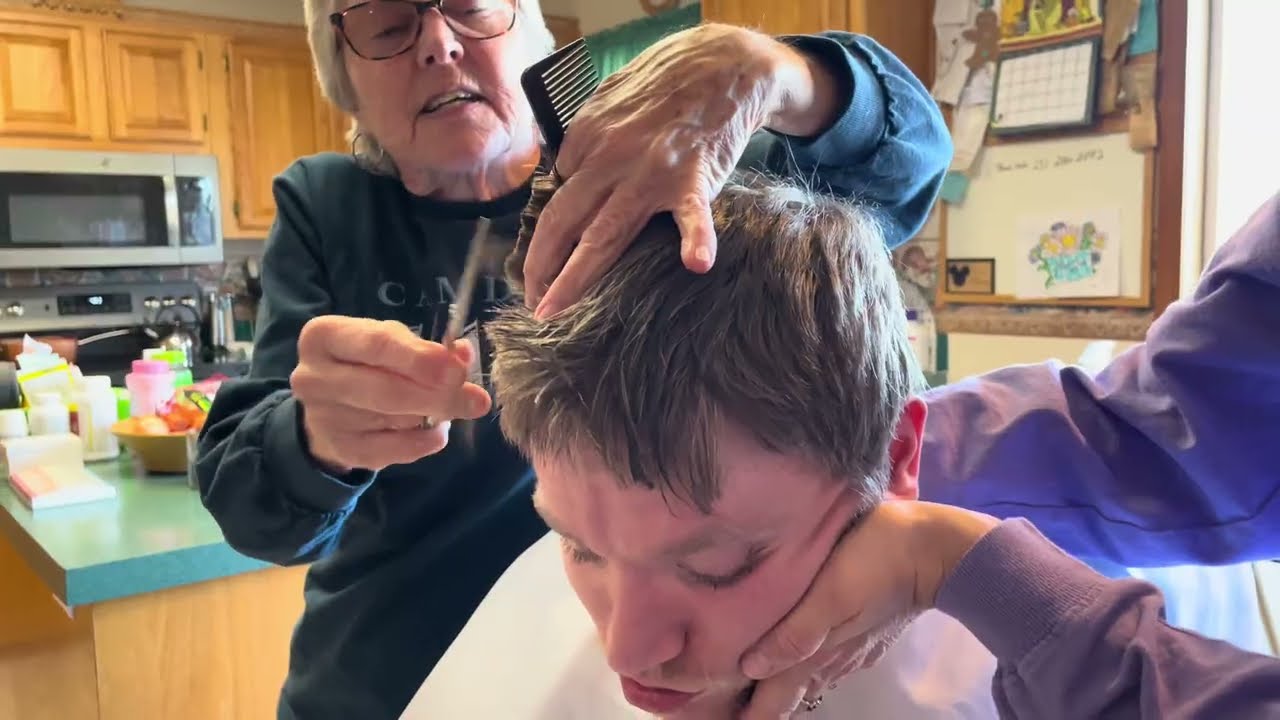 Haircut day, Jenny gives Sam a haircut 3.1.25 @onthatnote 