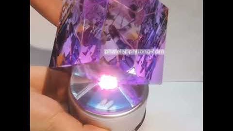 Pha lê lập phương xoay in hình ELATO MUSIC MP3, đế đèn led, tự động xoay, phát nhạc thẻ nhớ mp3