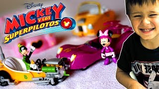 Juguetes Mickey y los SuperPilotos de la Serie Disney Junior  COCHES MINNIE MOUSE Y GOOFY