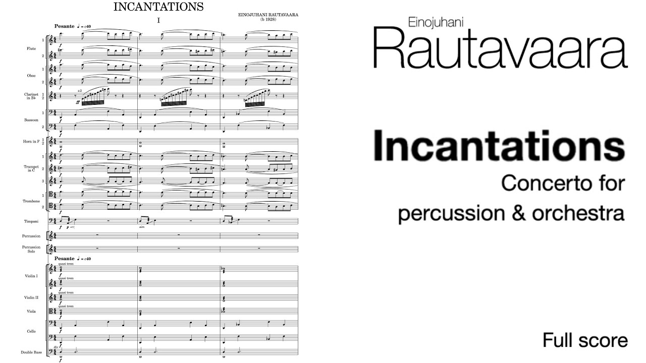 Einojuhani Rautavaara Percussion Concerto "Incantations" (2008) YouTube