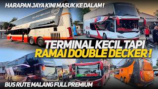 AGEN DI DEPAN DITUTUP BUS MASUK KE DALAM TERMINAL‼️FULL RAME DOUBLE DECKER KEBERANGKATAN SORE PONPIN