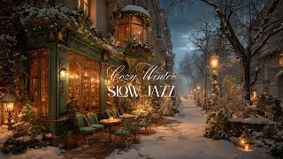 Relaxing Winter Cafe Jazz ❄️ Snowy Coffee Shop & Slow Jazz Music | Cozy Coffee Town Escape screenshot 1