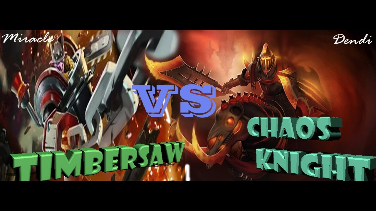 Timbersaw(Miracle) VS Chaos Knight(Dendi) Solo Mid 1v1. Битва опыта. Dota 2