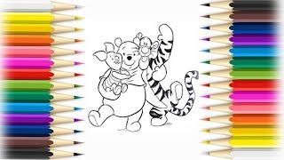 Winnie the Pooh and Friends Coloring Book Page Kids Fun Video
