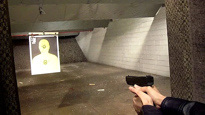 Cynthia shoots the Glock 21SF (.45 cal)