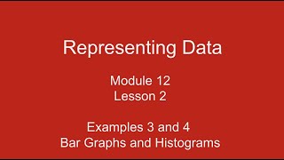 Module 12 Lesson 2 – Bar Graphs and Histograms