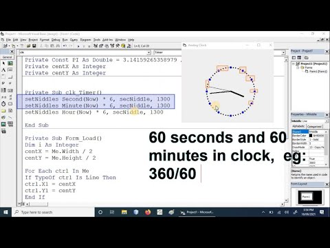 make analog clock in vb | Visual Basic Tutorial