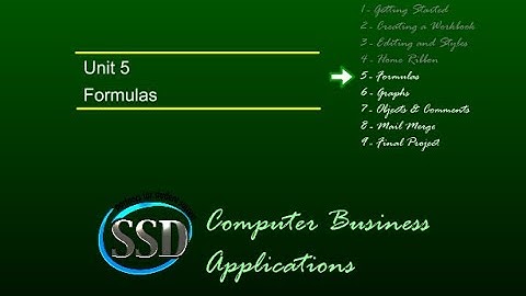 Unit 5 – Formulas (for Google Sheets)