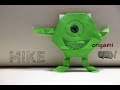 วิธีพับกระดาษ ง่ายๆ - ไมค์ มอนสเตอร์อิงค์ สอนพับกระดาษ MIKE (Monster INC.)