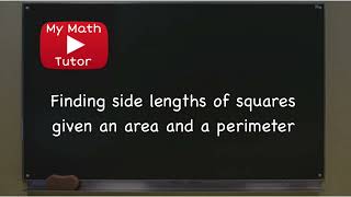 ALEKS | Finding side lengths of squares given an area and a perimeter
