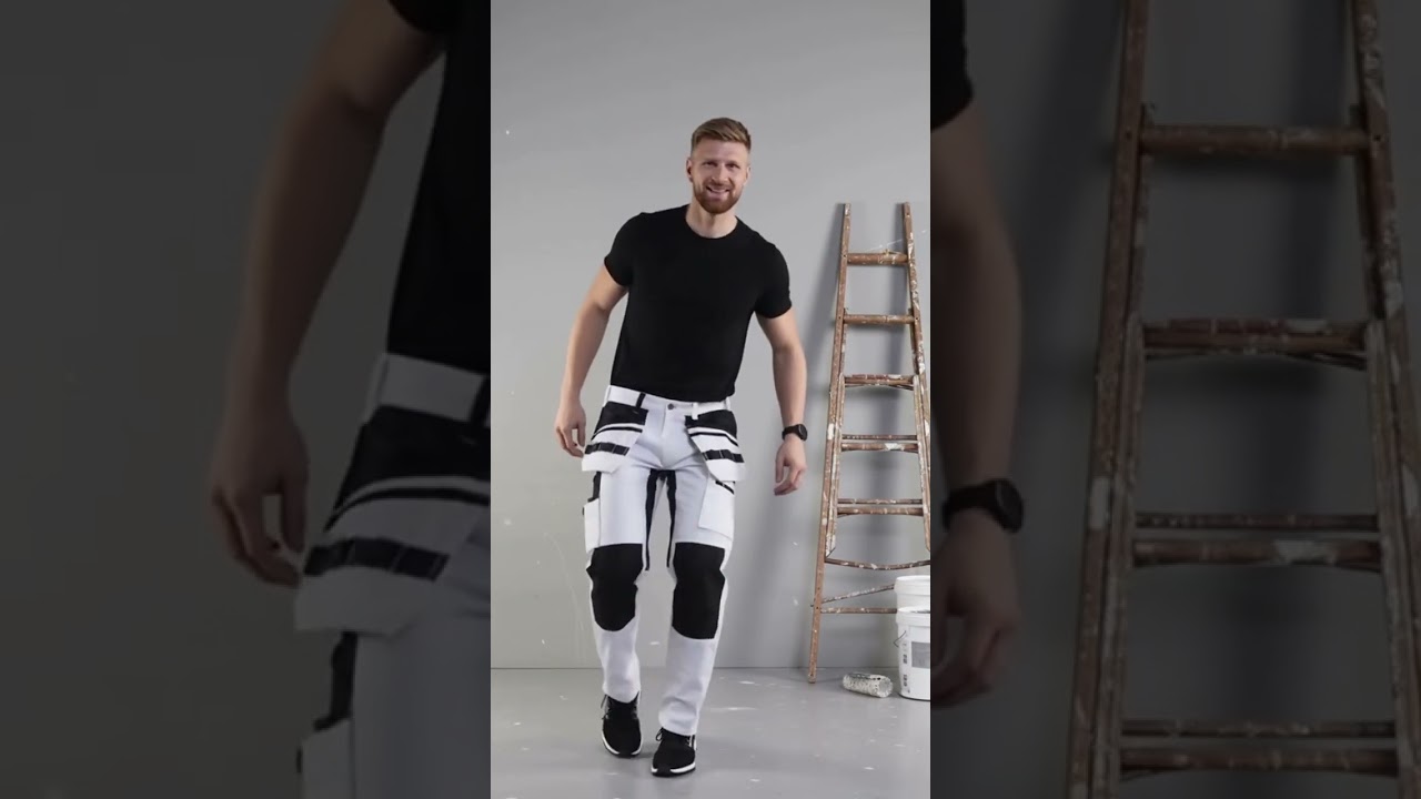 Finally found a pair that moves with the job  Blklder Painters Pants with Stretch Inserts White