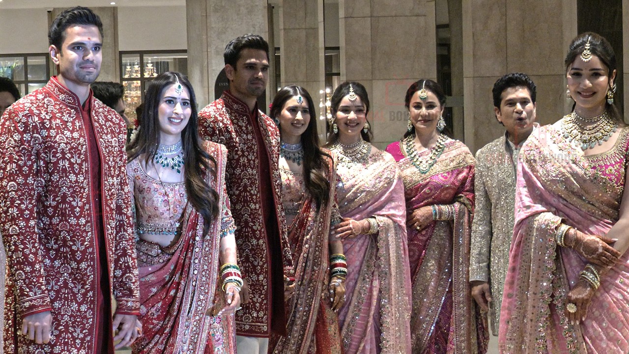 Arjun Tendulkar & Saaniya Chandhok First Appearance After Wedding with Sachin & Sara Tendulkar