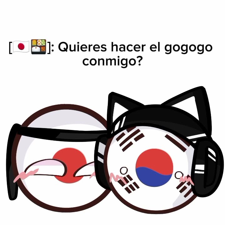 Japón y Corea hacen el gogogo #countryballs #gogogogogo #sialgogogo