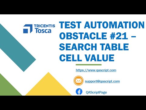 Tosca Tutorial | Lesson 127 - Search Table Cell Value | Constraint Action Mode | Obstacle 21 |