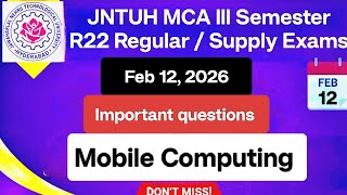 👉JNTUH MCA 3rd Sem R22 Mobile Computing Exam Important Questions