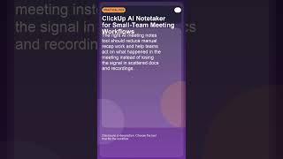 ClickUp AI Notetaker for Small-Team Meeting Workflows #Shorts