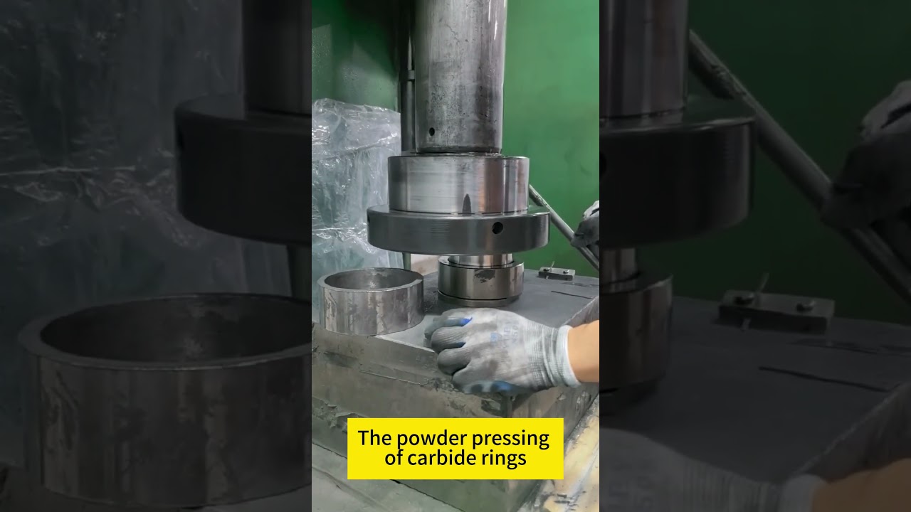 The powder pressing of carbide rings  