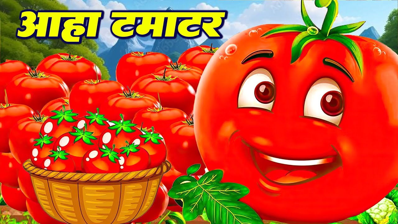 आहा टमाटर | Aaha Tamatar Bade Majadar | Rhymes For Children | Hindi Rhymes Kids Song 