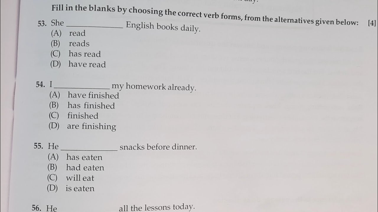 Заполните пропуски, выбрав правильные формы глаголов из предложенных вариантов: Английская грамма...
