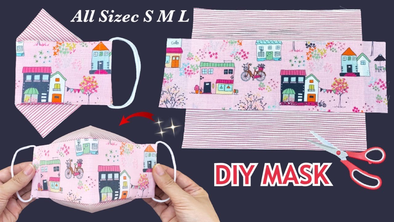 Very Easy 3D Mask Idea! Diy Breathable Face Mask All Size (S M L ...