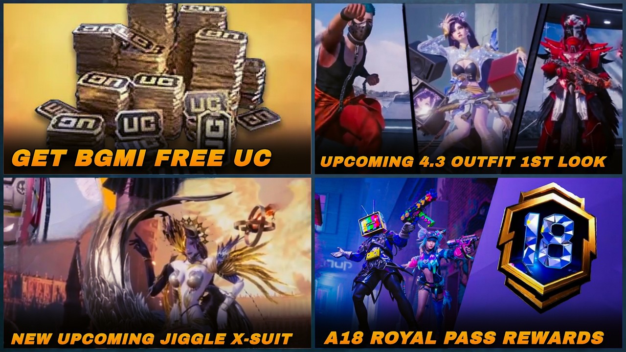 BGMI 4.3 Biggest Leaks 😱 Free UC, Jiggle X-Suit & A18 Royal Pass Rewards Revealed