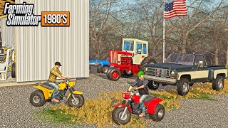 RIDING HONDA 3-WHEELERS ON THE FARM! (80's ROLEPLAY) | FARMING SIMULATOR 1980'S screenshot 1