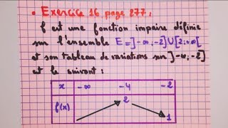 Fonction numérique, exercice 16 page 277 Najah en Mathématiques