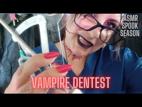 welcome to you 100 year check up at the  vampire dentist , personal attention , glove sounds ,