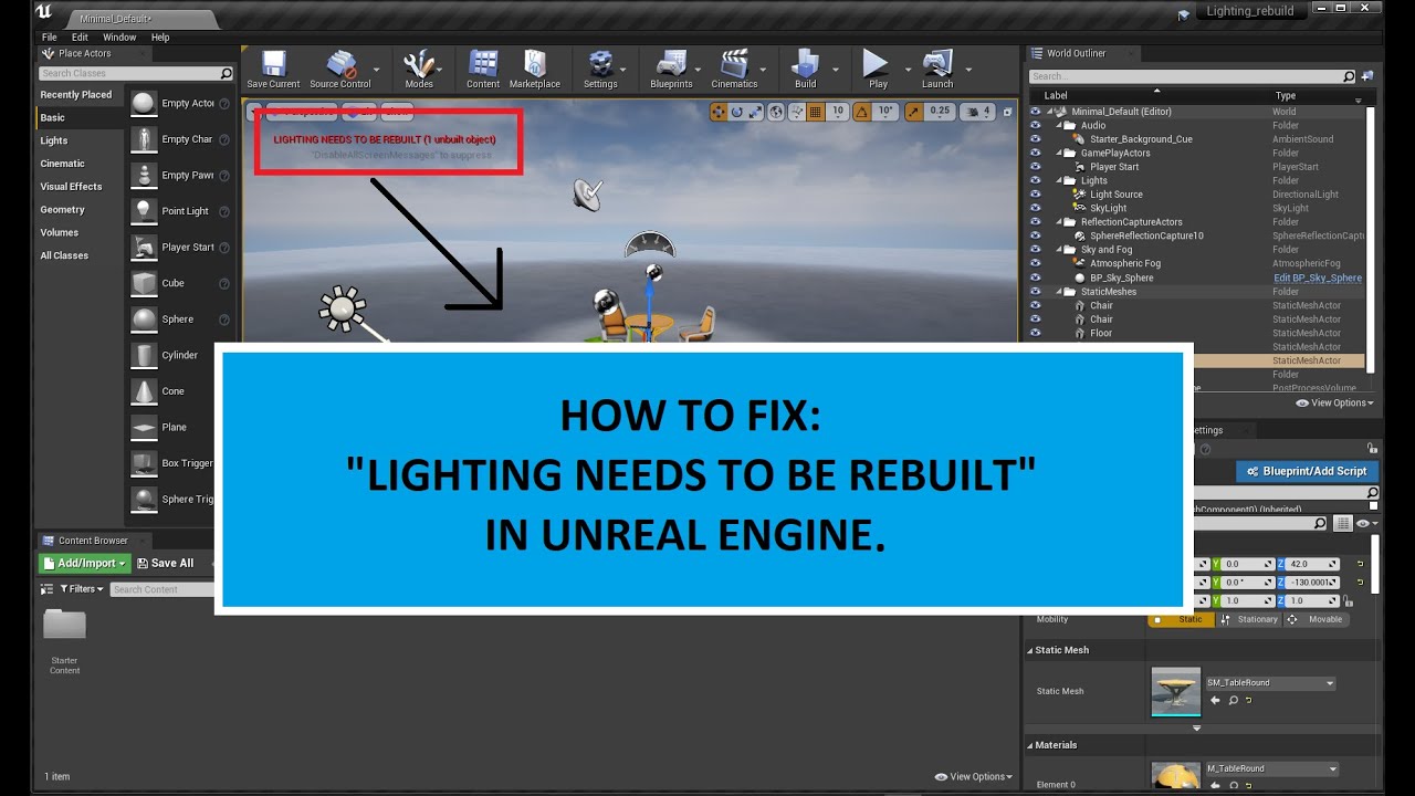 Unreal Engine Lighting Needs To Be Rebuilt Quick Fix 21 Youtube