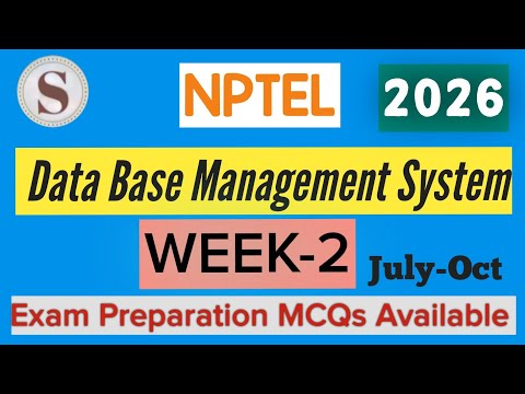 NPTEL DBMS Week 2 Assignment Answers 2026 | Database Quiz Solution | July–Oct | #SKumarEdu