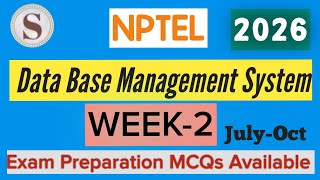NPTEL DBMS Week 2 Assignment Answers 2026 | Database Quiz Solution | July–Oct | #SKumarEdu