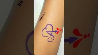 A letter tattoo ❤ ll hand tattoo ? ll short viral tattoo video rktemporaryart art