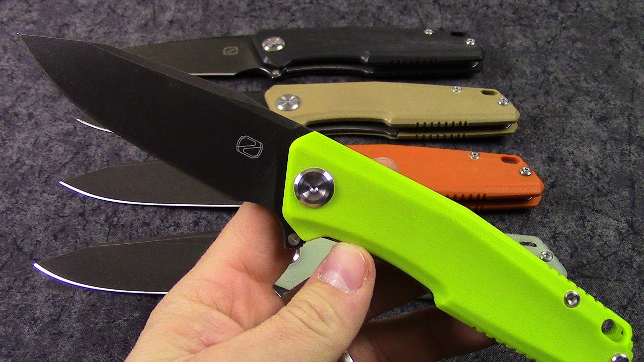 Stedemon ZKC-C02 EDC Black Stonewashed Flipper Knives "Walk-Around" - Knives Plus