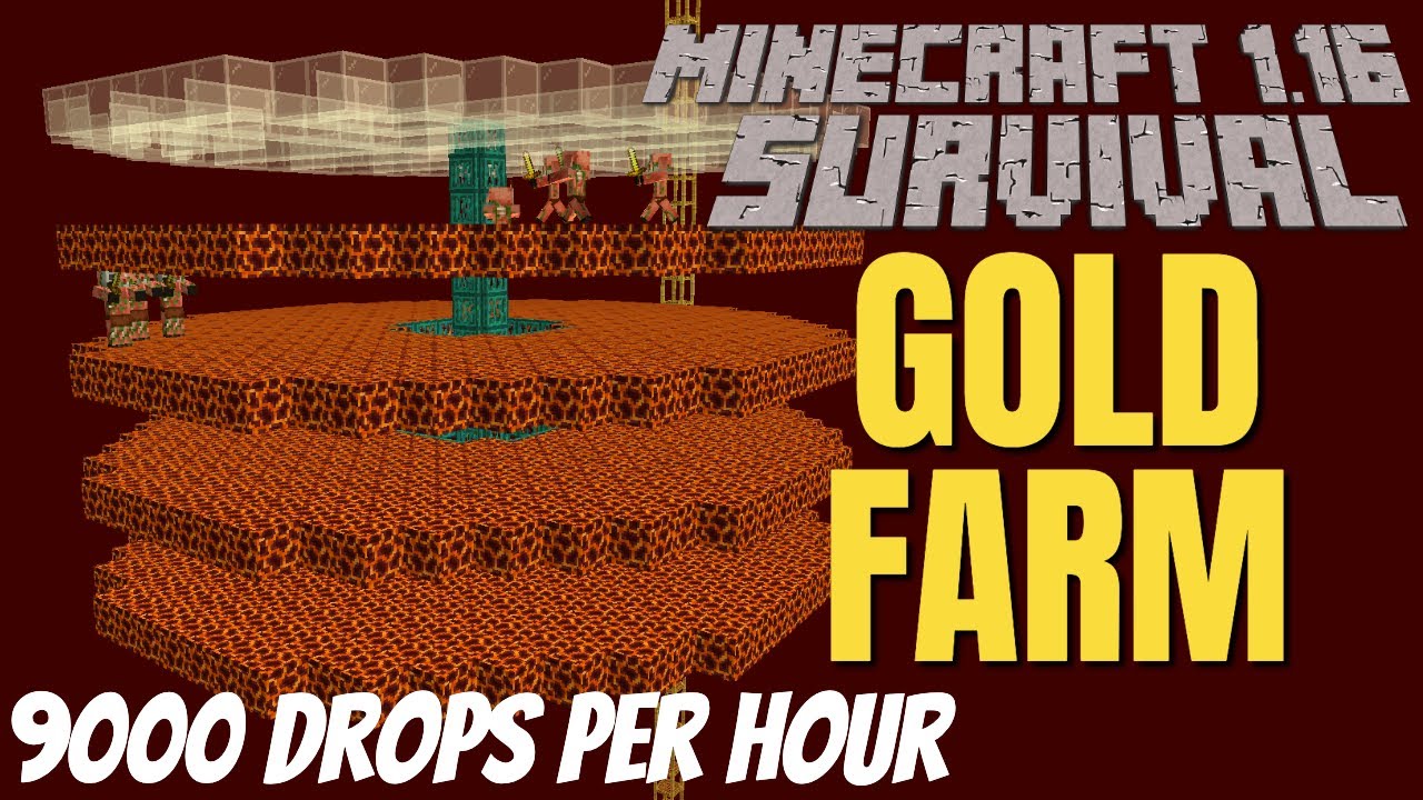 Minecraft 155.1556 Gold Farm: 155+ Drop per hour! Easy Gold Farm for Minecraft  155.1556 Survival Friendly