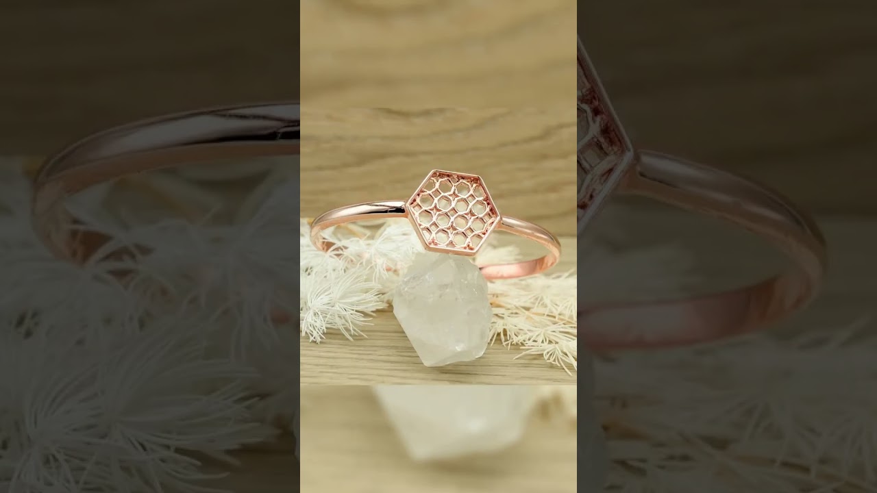 Rose Gold Hex Filigree Bracelet