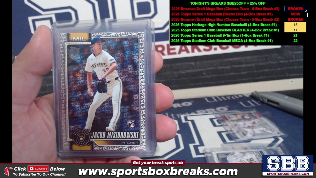 2026 Topps Series 1 Baseball Blaster Box (Choose Team - 4-Box Break #1)