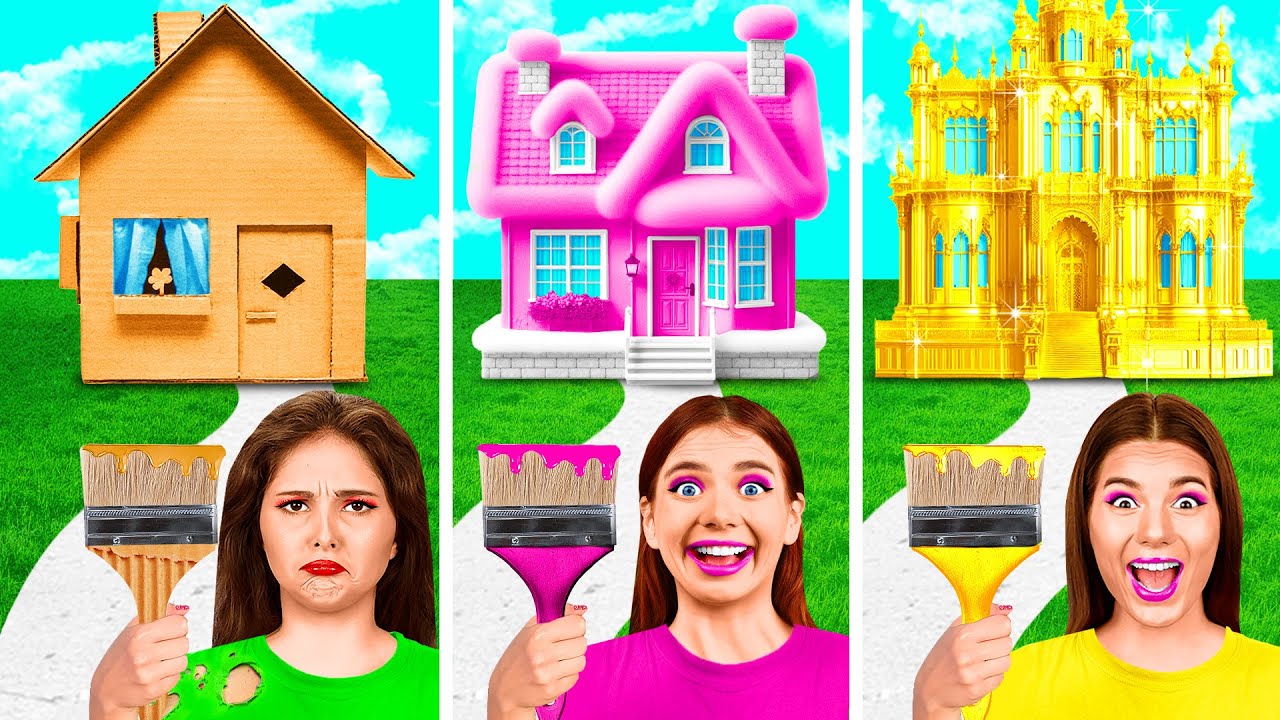 Домики Одного Цвета Бедная vs Богатая vs Ультра Богатая | Война Пранков от Crazy DO