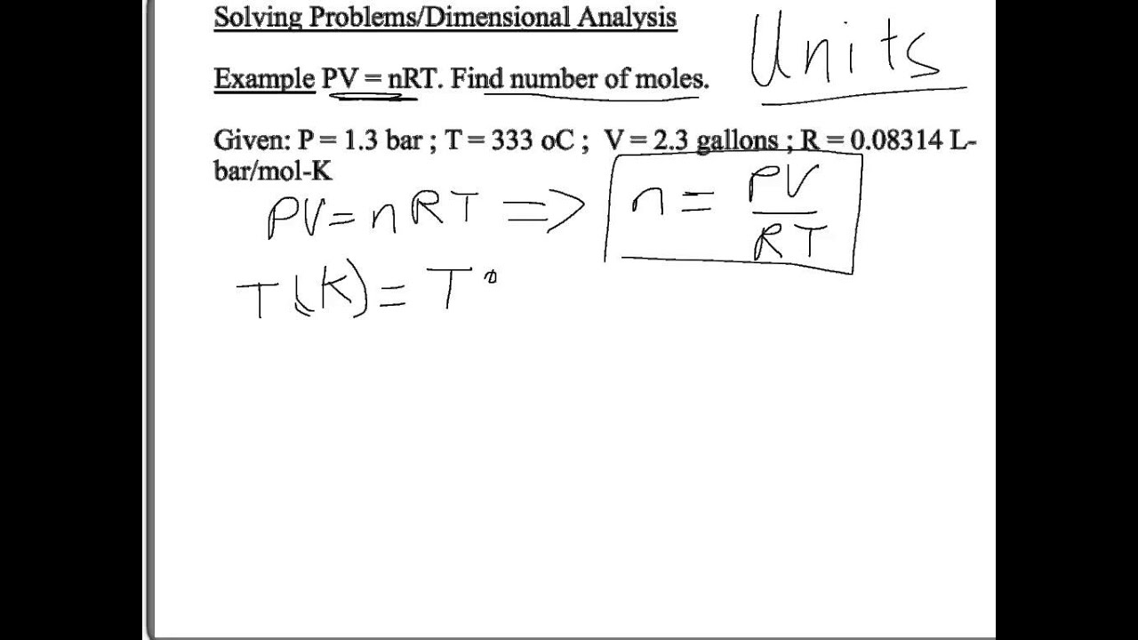 Dimensional Analysis and Solving Problems - YouTube