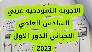 الاجوبه النموذجيه العربي السادس العلمي الاحيائي الدور الأول 2023 من مركز الفحص|حل اسئلة عربي سادس